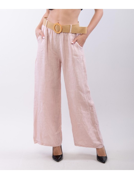 Pantalone Culotte Lino con Cintura