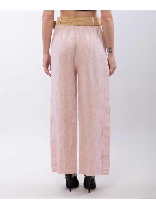 Pantalone Culotte Lino con Cintura