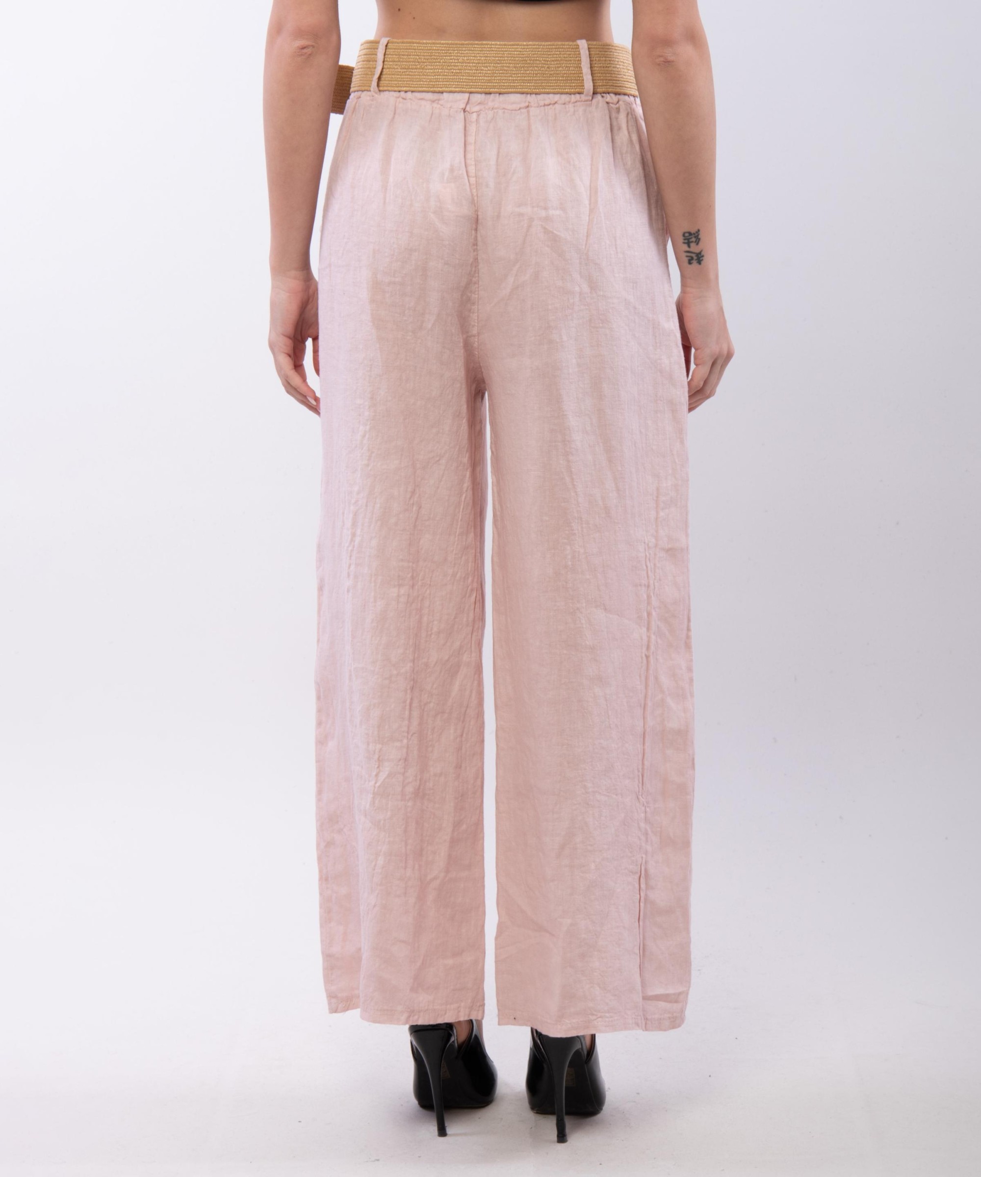 Pantalone Culotte Lino con Cintura