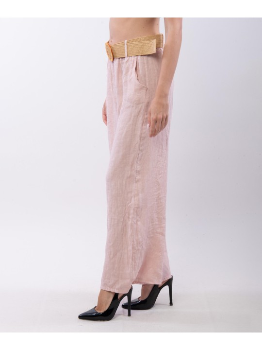 Pantalone Culotte Lino con Cintura