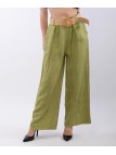 Pantalone Culotte Lino con Cintura