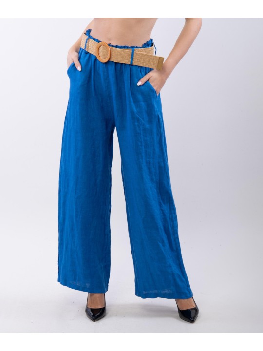 Pantalone Culotte Lino con Cintura