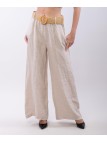 Pantalone Culotte Lino con Cintura