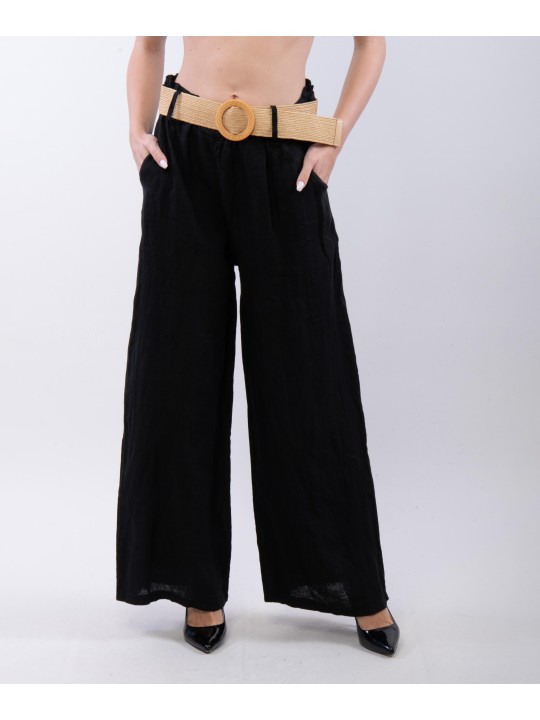 Pantalone Culotte Lino con Cintura