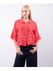 Camicia Lino con Orlo Ricamato