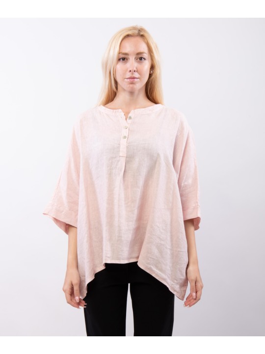 Top Lino Oversize con Bottoni