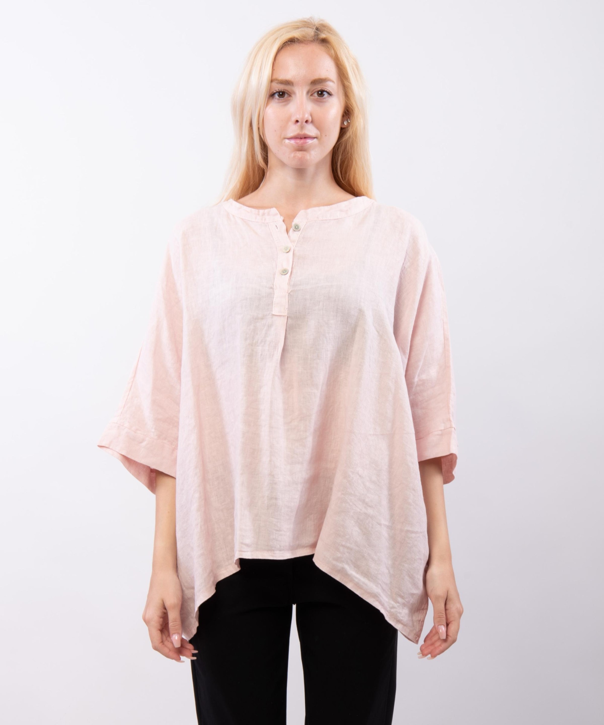 Top Lino Oversize con Bottoni