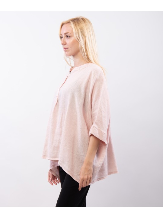 Top Lino Oversize con Bottoni