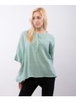Top Lino Oversize con Bottoni