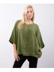 Top Lino Oversize con Bottoni