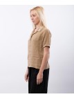 Polo Lino con Colletto a Righe
