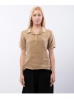 Polo Lino con Colletto a Righe