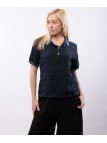 Polo Lino con Colletto a Righe
