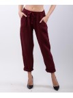 Pantaloni Dritti Lino con Elastico