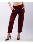Pantaloni Dritti Lino con Elastico