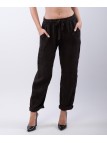 Pantaloni Dritti Lino con Elastico