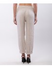 Pantaloni Dritti Lino con Elastico