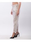 Pantaloni Dritti Lino con Elastico