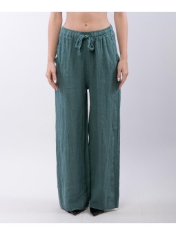 Pantalone Lino a Palazzo con Nastro