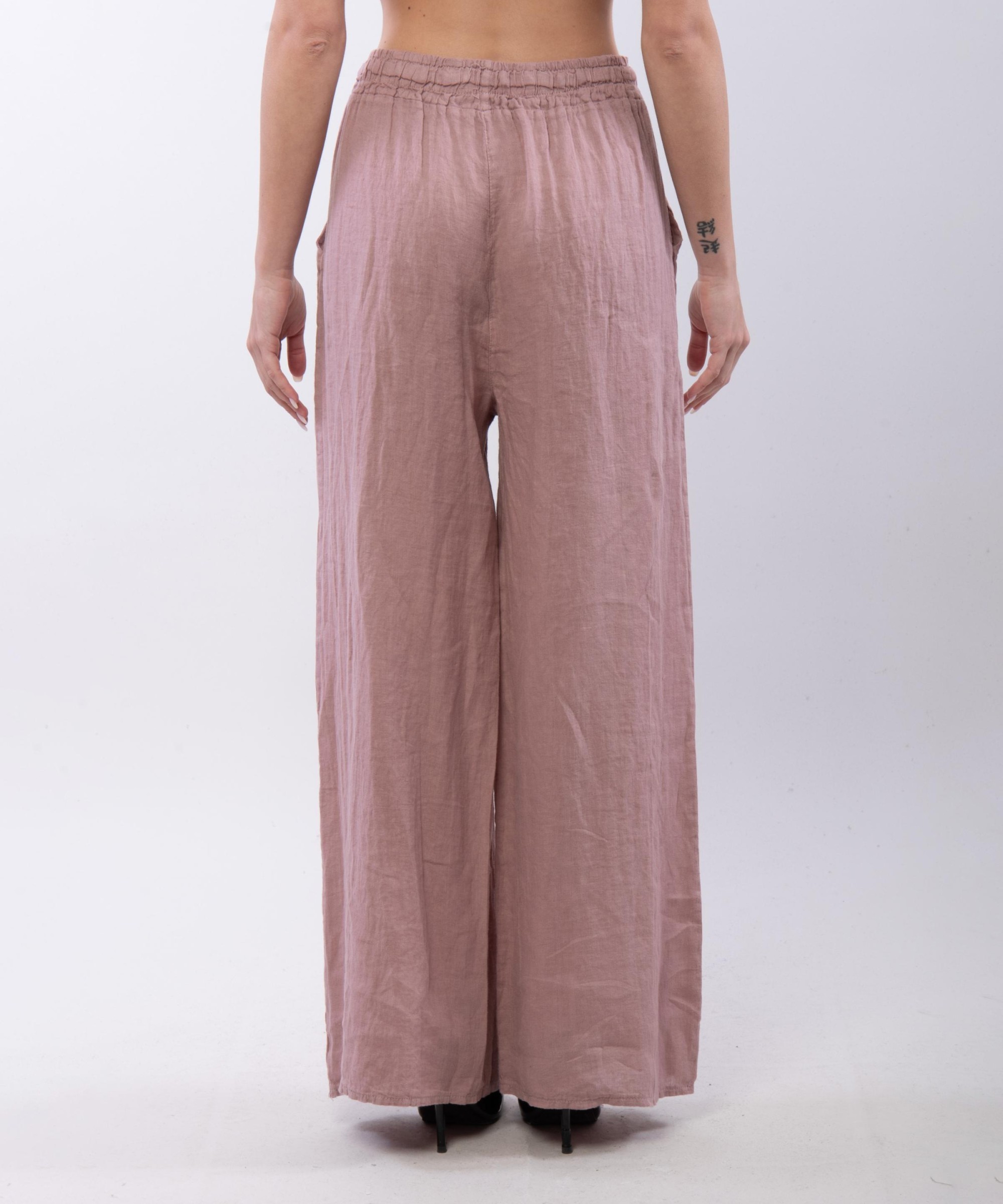 Pantalone Lino a Palazzo con Nastro