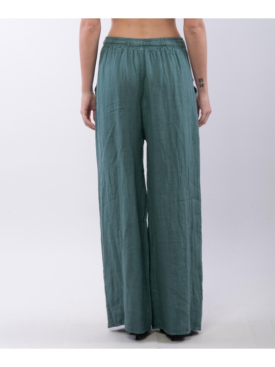 Pantalone Lino a Palazzo con Nastro