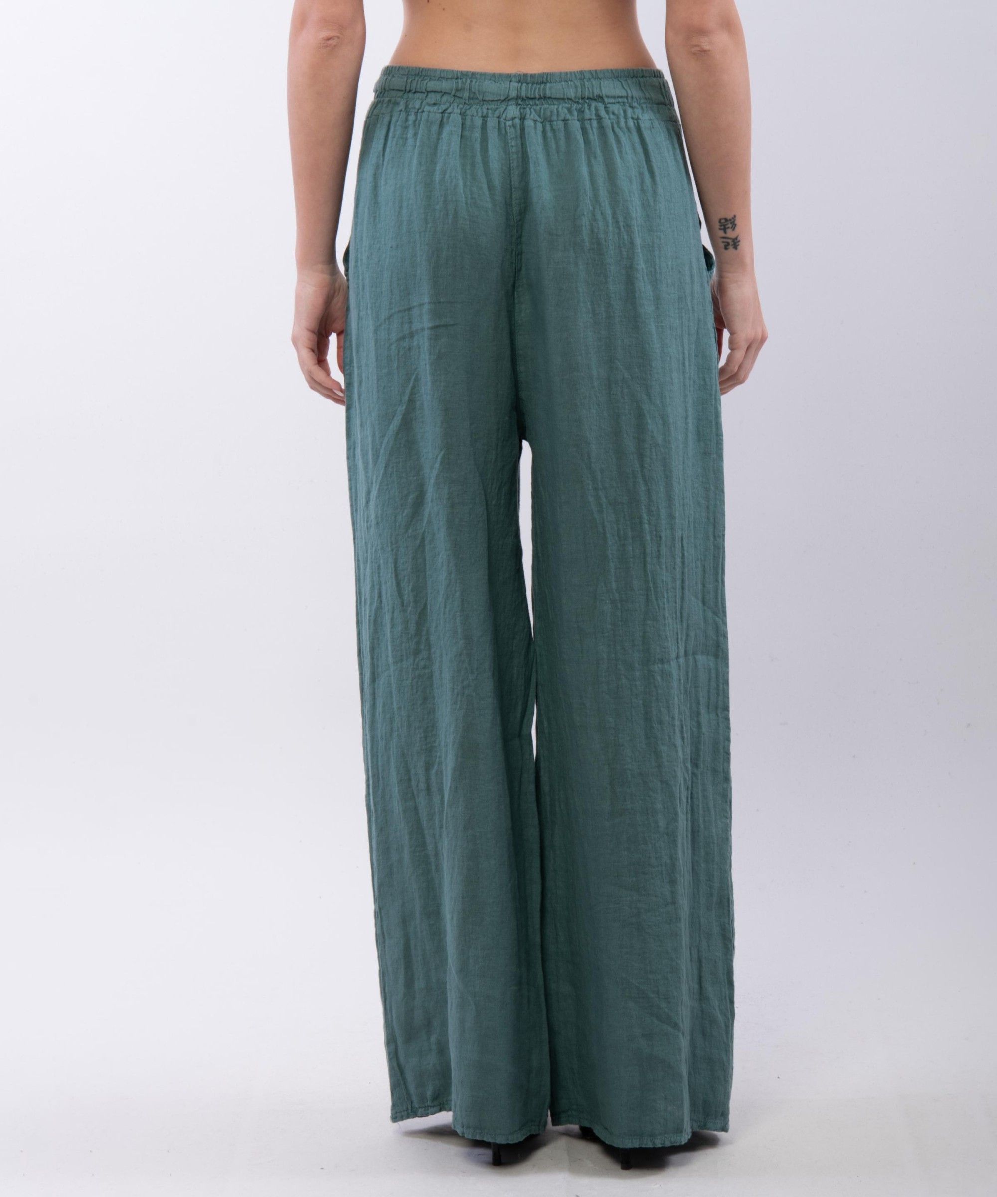 Pantalone Lino a Palazzo con Nastro