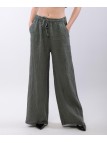 Pantalone Lino a Palazzo con Nastro