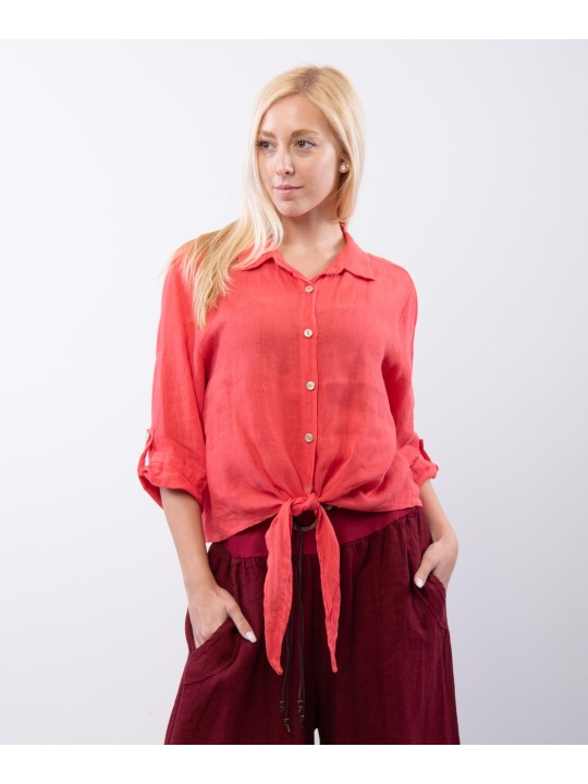 Camicia Lino Classica con Nodo