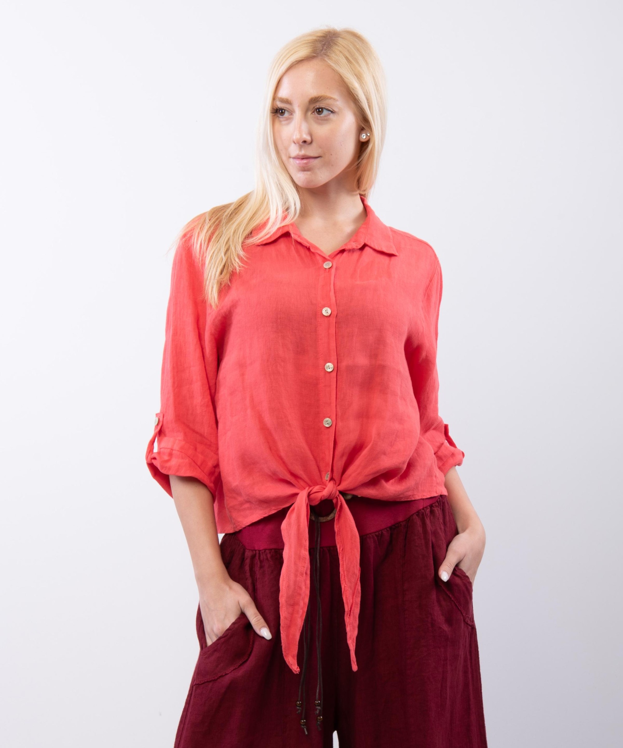 Camicia Lino Classica con Nodo