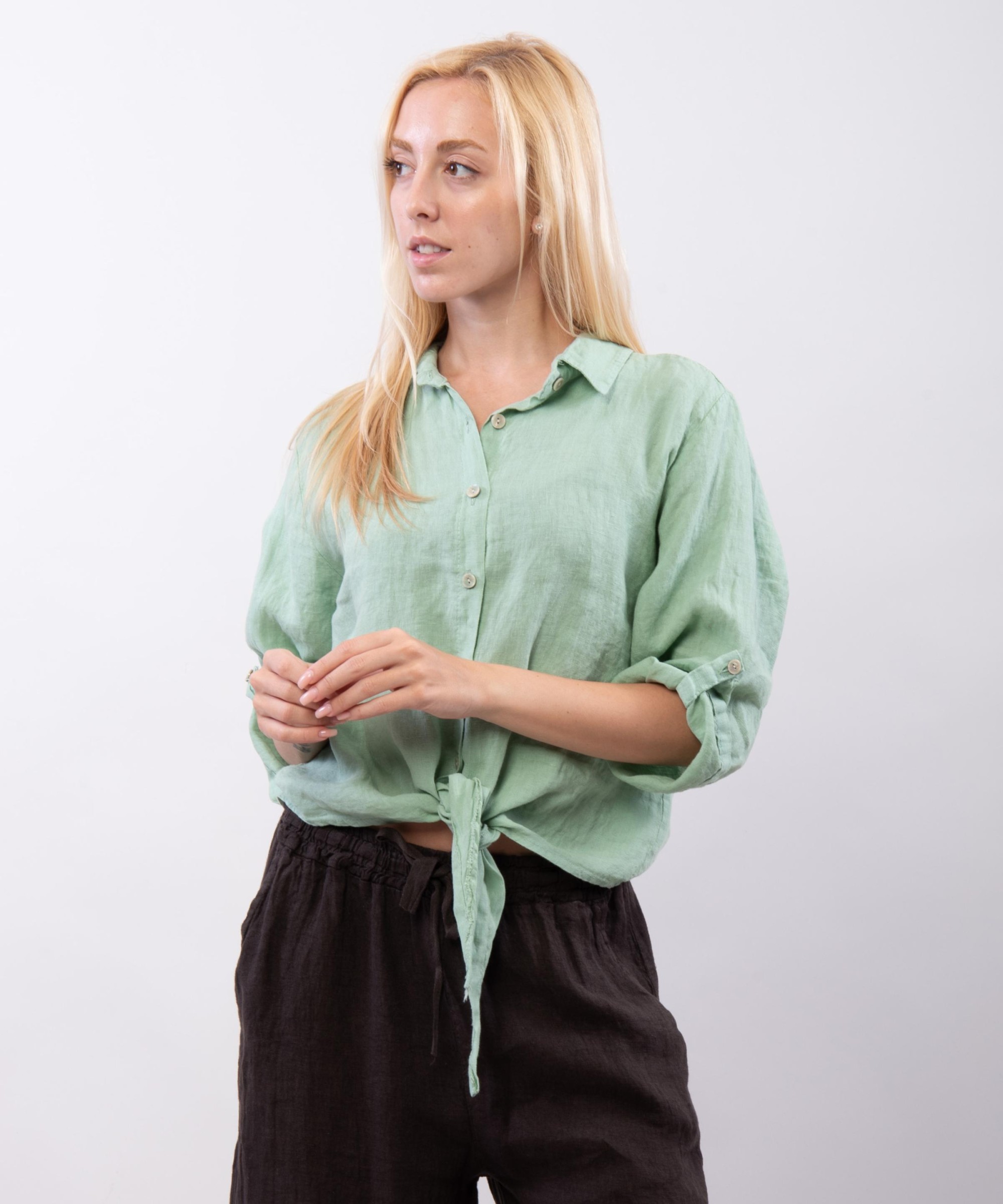 Camicia Lino Classica con Nodo