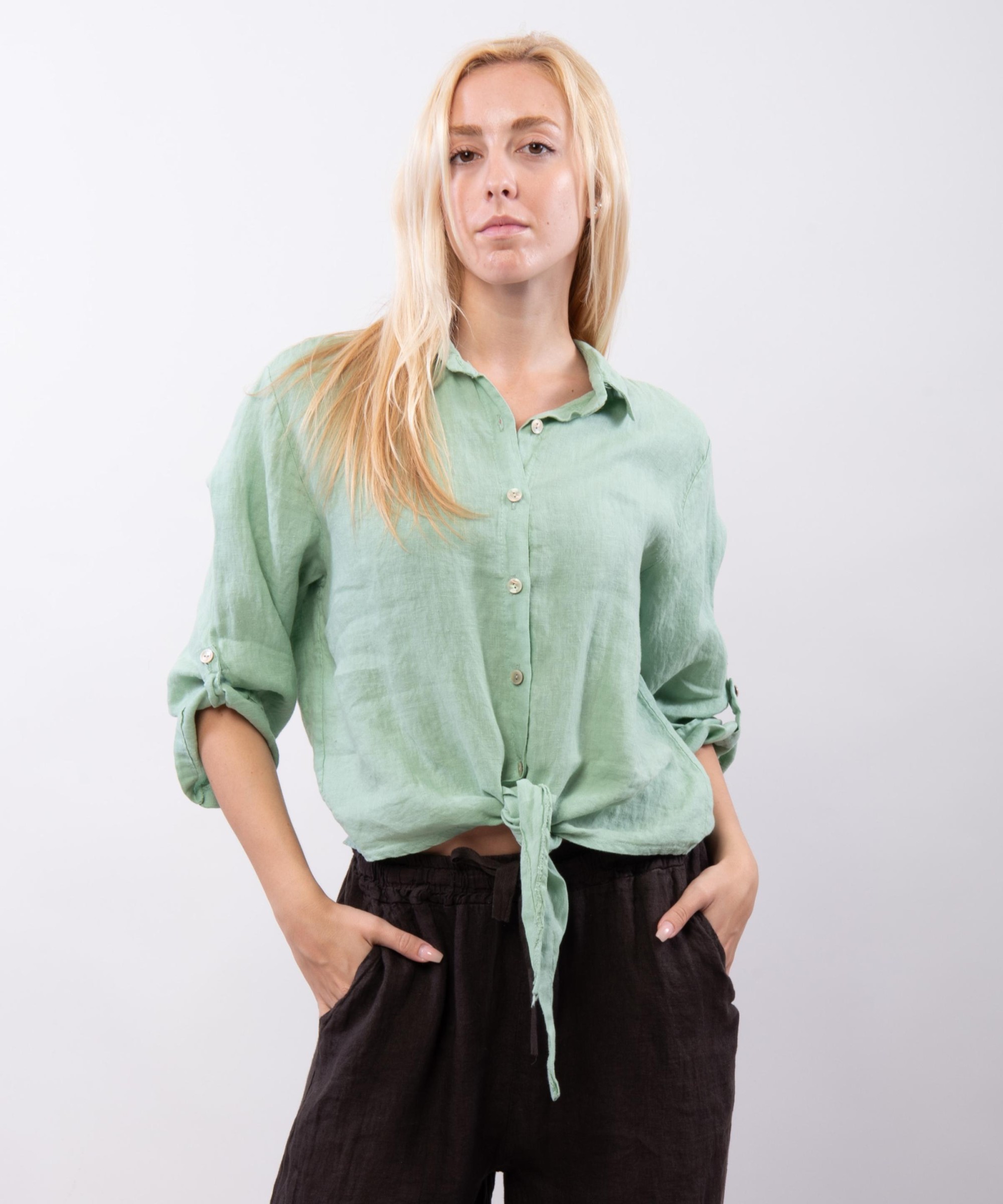 Camicia Lino Classica con Nodo