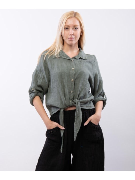 Camicia Lino Classica con Nodo