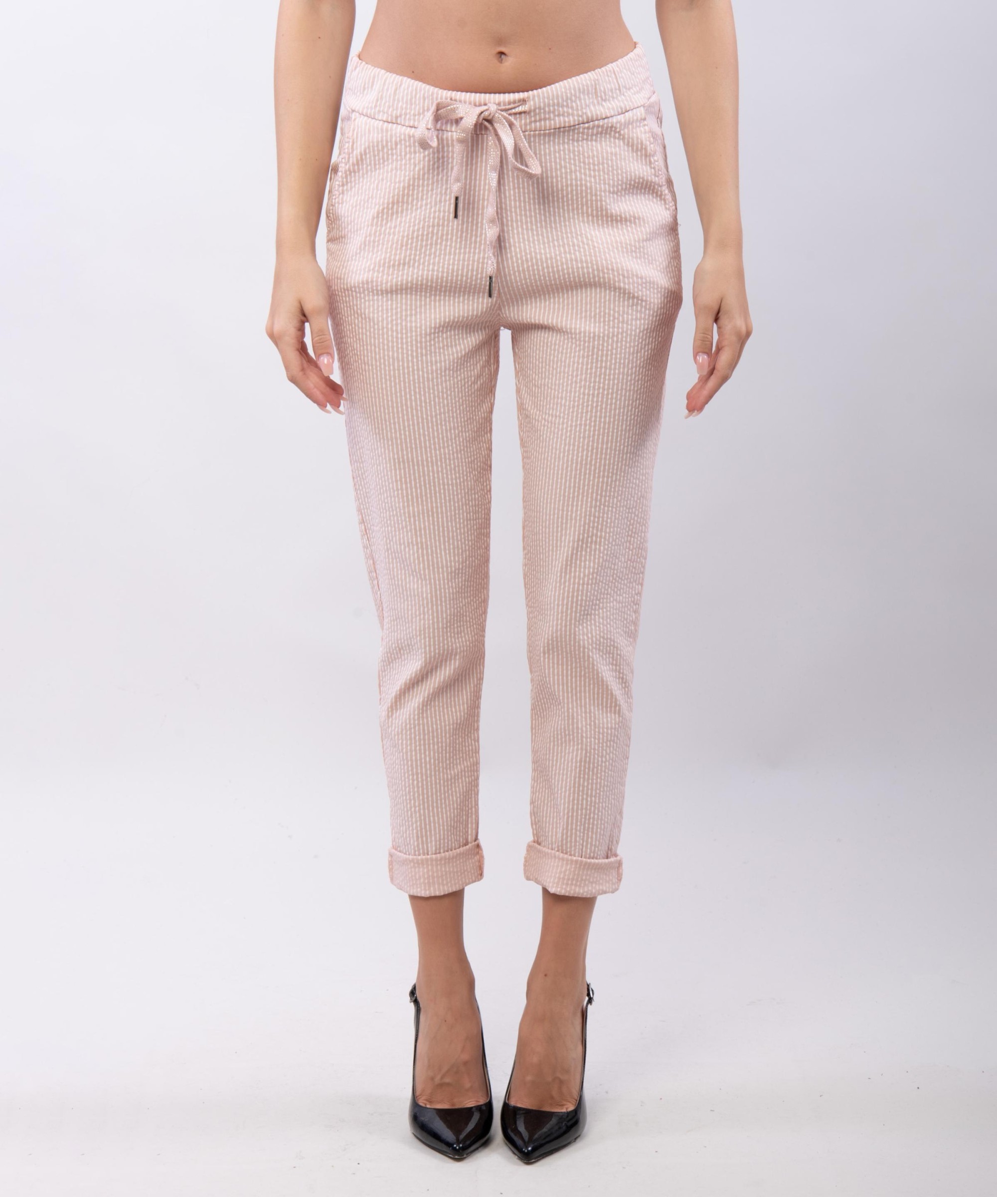 Pantaloni elasticizzati a righe
