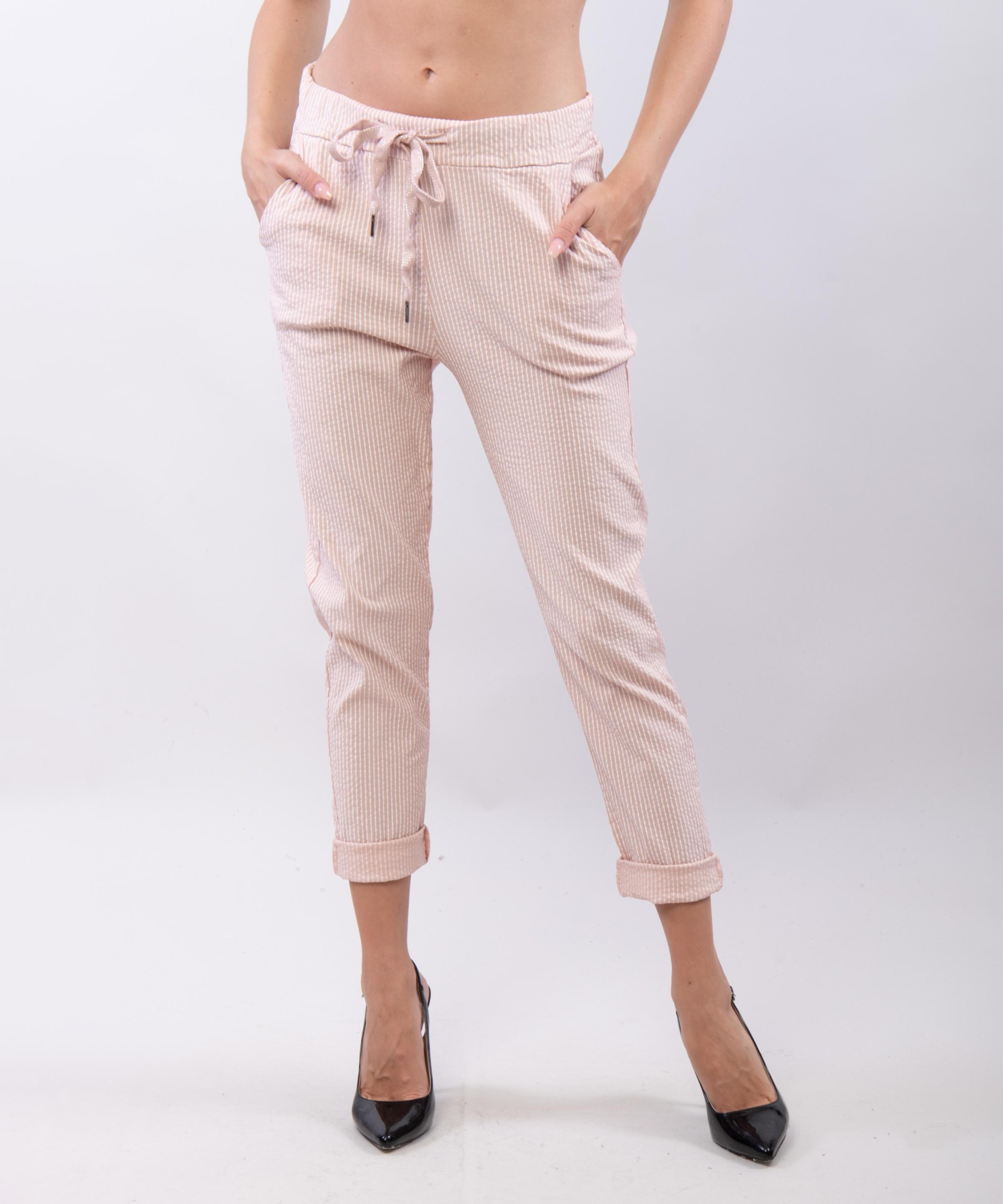 Pantaloni elasticizzati a righe