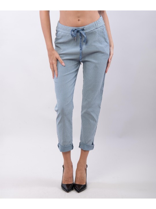 Pantaloni elasticizzati a righe