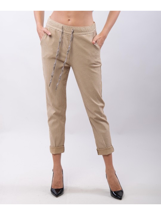 Pantaloni elasticizzati a righe