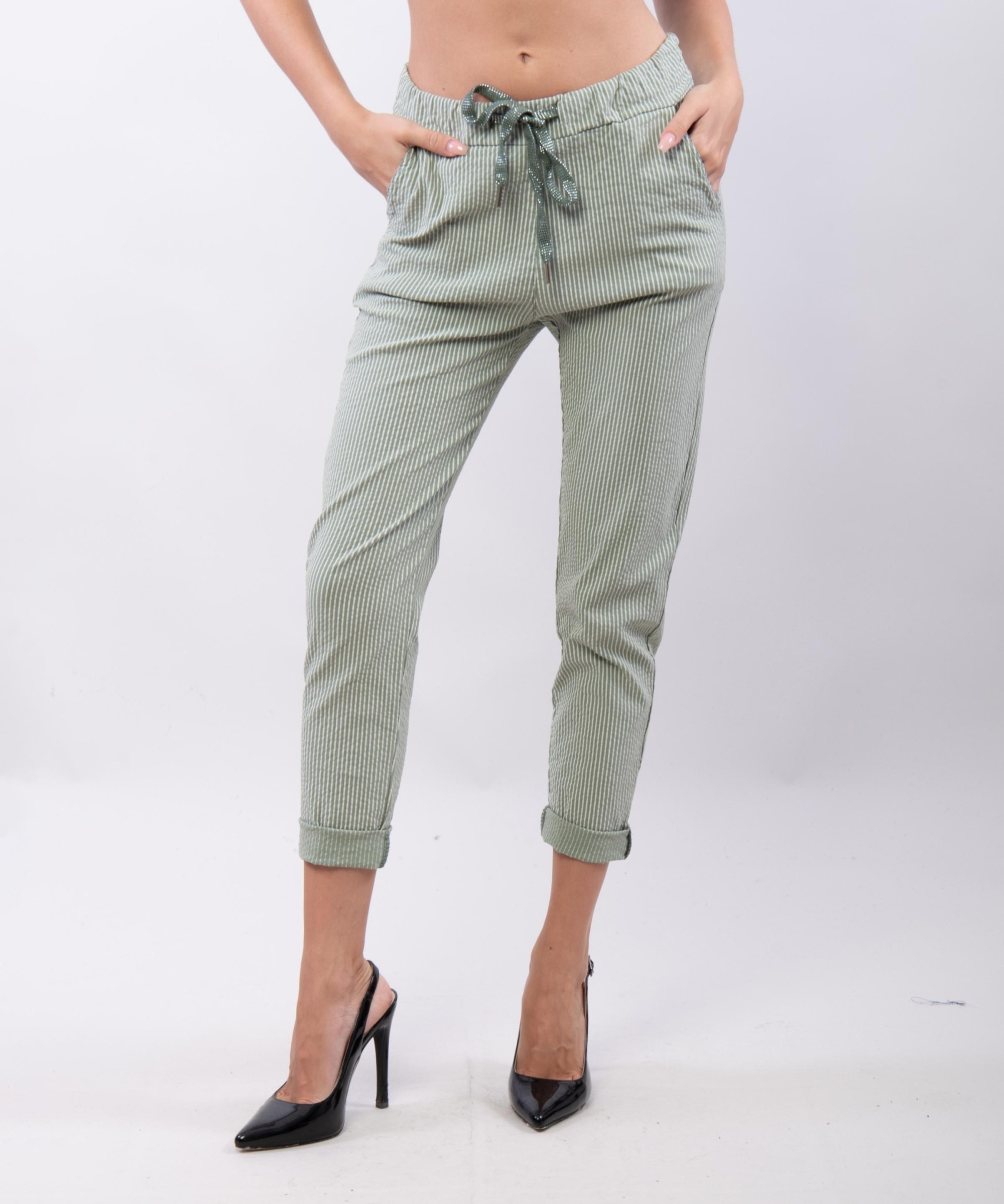 Pantaloni elasticizzati a righe