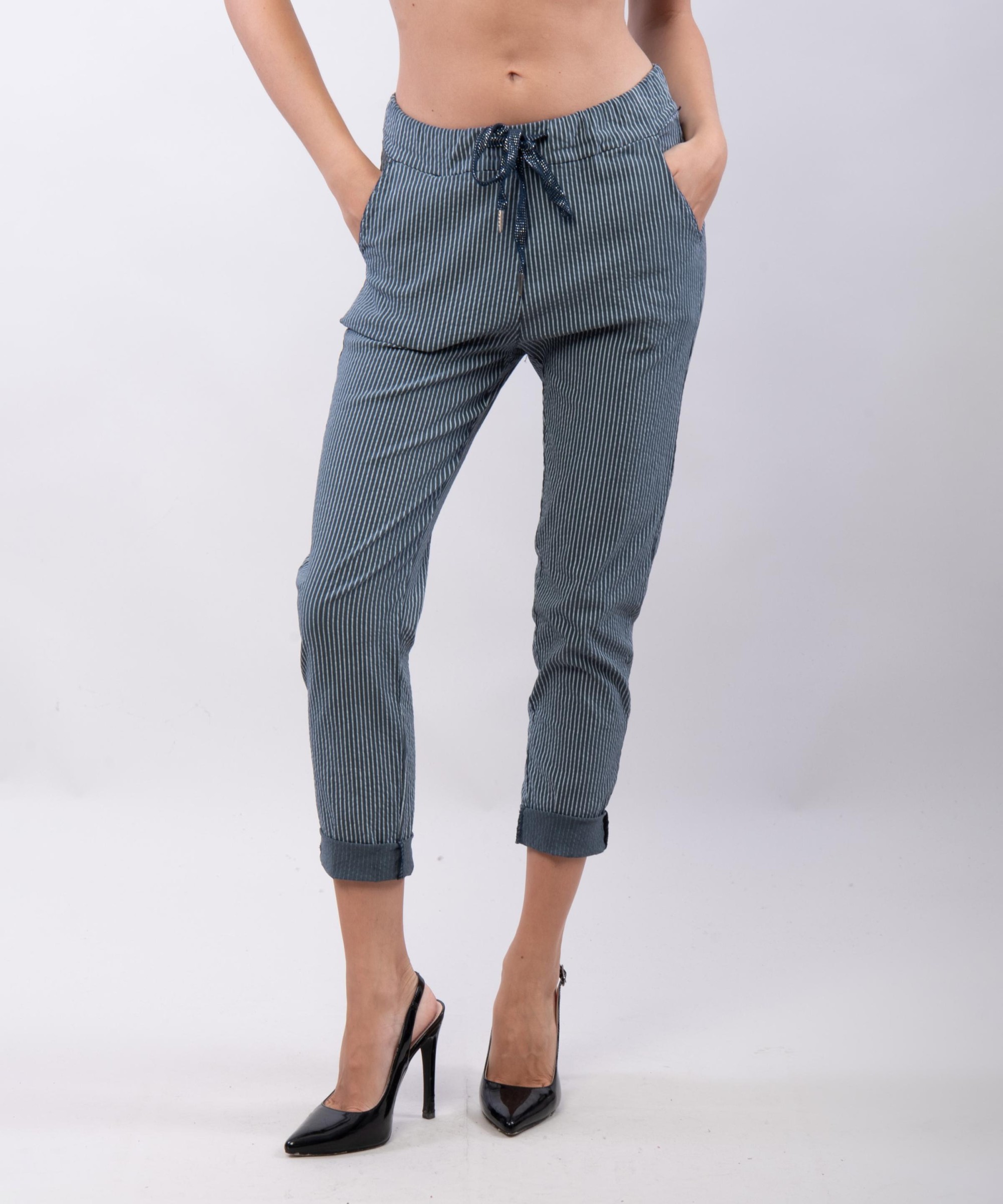 Pantaloni elasticizzati a righe