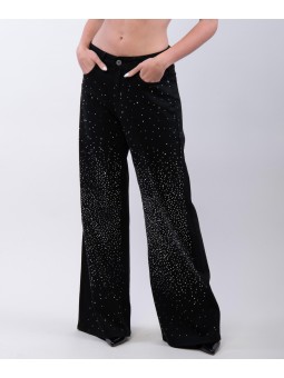 pantaloni con strass