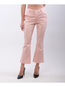 pantaloni zampa in cotone