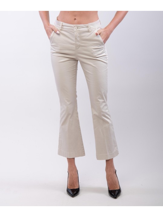pantaloni zampa in cotone
