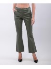 pantaloni zampa in cotone