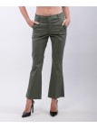 pantaloni zampa in cotone