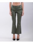 pantaloni zampa in cotone