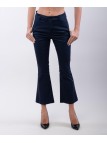 pantaloni zampa in cotone