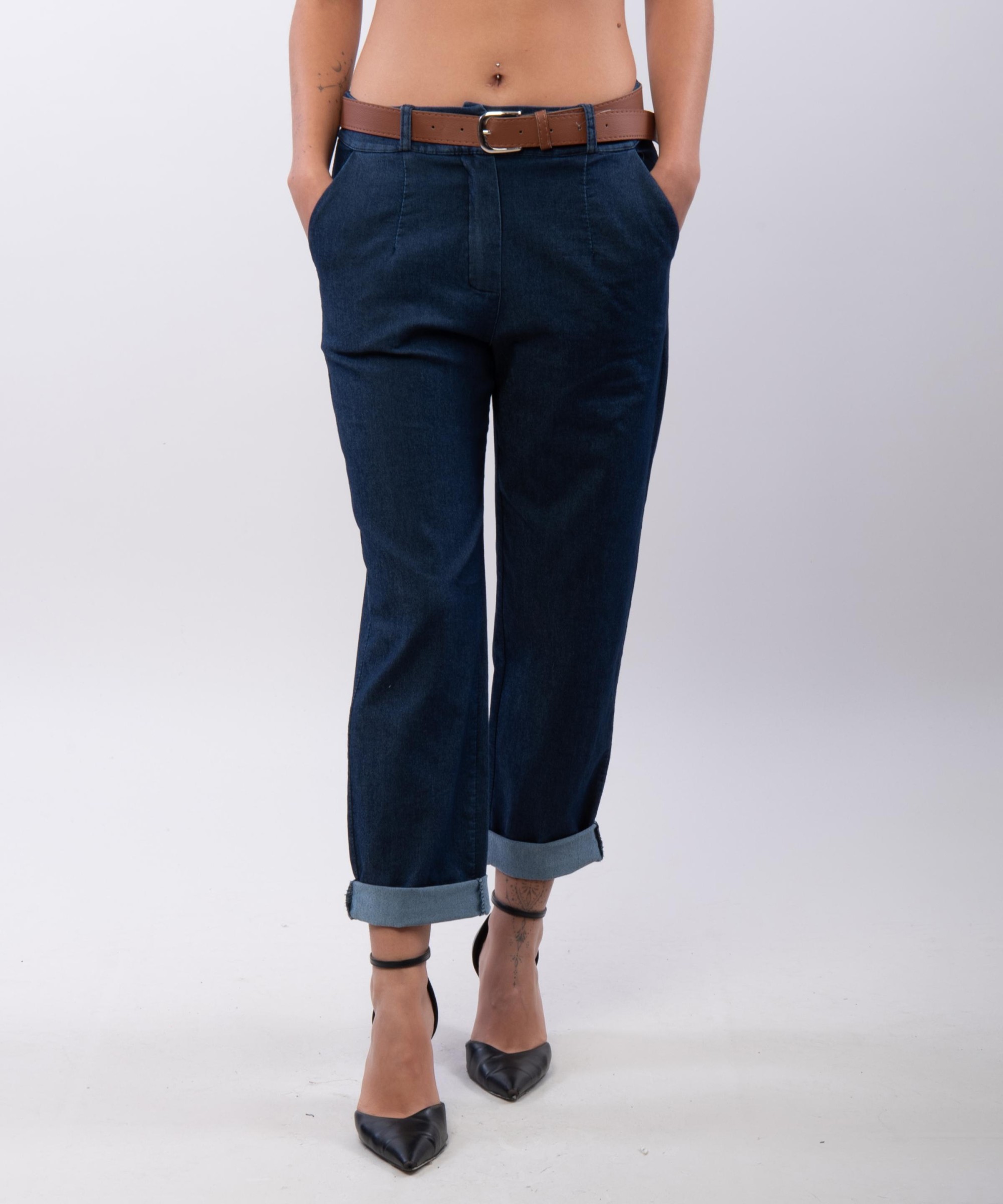 Jeans Baggy con Cintura