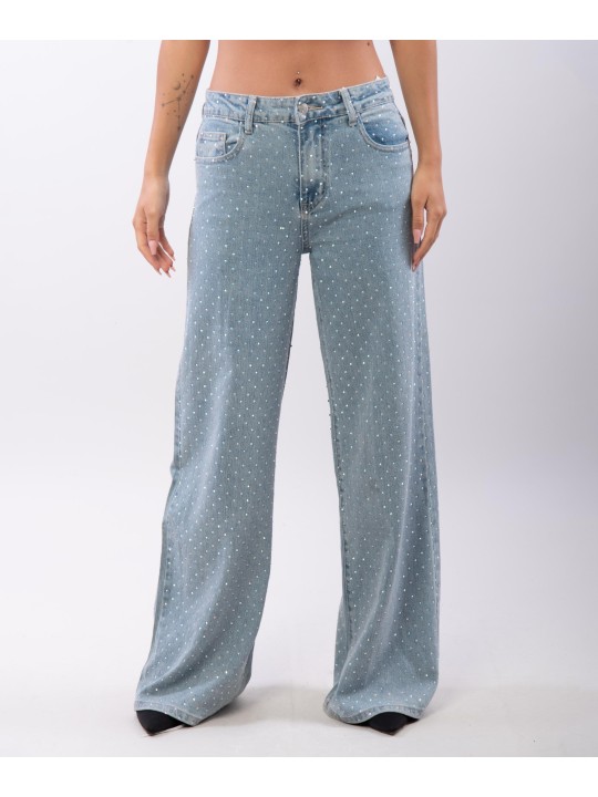 Jeans Diritti con Strass