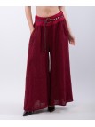 pantalone a palazzo in lino con cintura