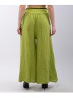 pantalone a palazzo in lino con cintura