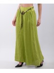 pantalone a palazzo in lino con cintura